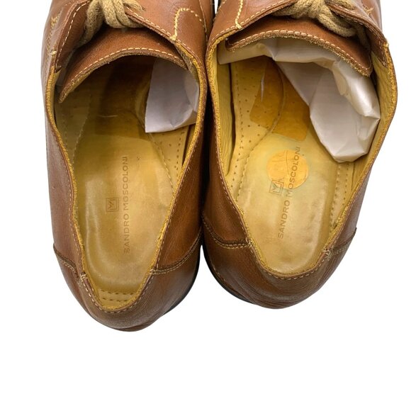 Sandro Moscoloni Norridge Cap Toe Oxford Dress Shoes Brown Leather Mens 11EEE - Picture 5 of 10